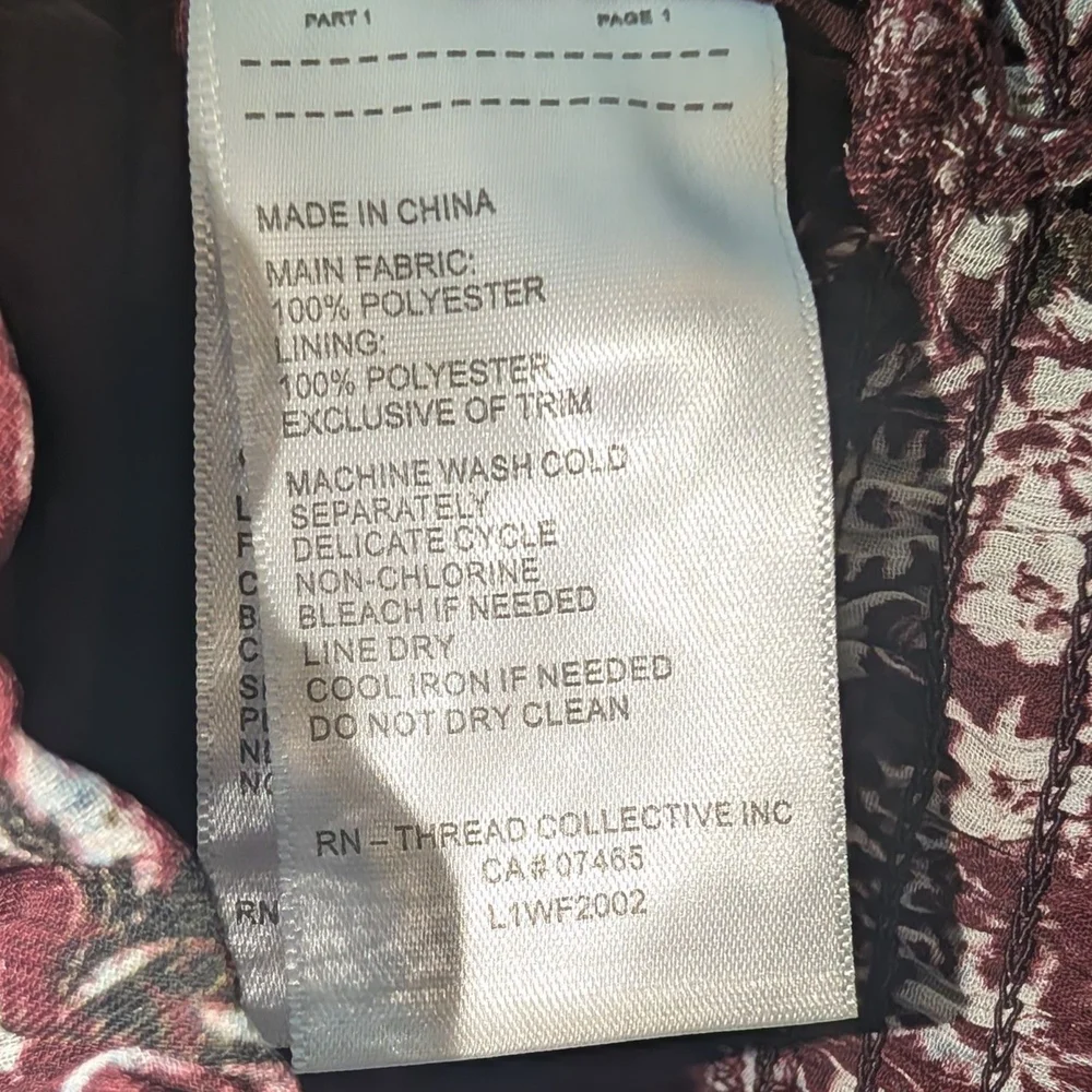 LAUNDRY BY SHELLI SEGAL WOMEN'S FLORAL SHIRRED SLEEVES AND SMOCKED WAIST SIZE M - Picture 10 of 11